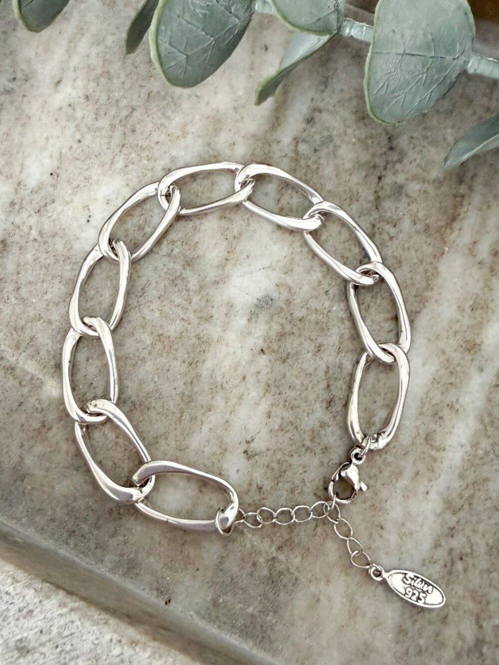 925 Sterling Silver Chunky Link Bracelet Silver Large Chain Link bracelet